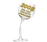 Bombo Bicchiere in Vetro Calice storto per compleanno 18 anni in lingua Tedesca - 440 ml