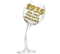 Bombo Bicchiere in Vetro Calice storto per compleanno 90 anni in lingua Tedesca - 440 ml