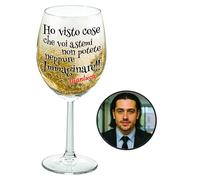 Bombo Bicchiere Personalizzato con Frase Ho visto cose che voi astemi non potete immaginare con Sottobicchiere con Foto - Regalo Originale e Divertente per Amici e Amanti dell’Aperitivo.