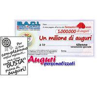 Bombo Biglietto Assegno 40 anni