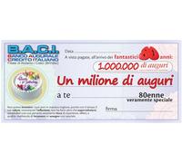 Bombo Biglietto Assegno 80 Anni