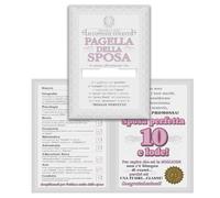 Bombo biglietto auguri addio al nubilato, con Busta, 30 x 21 cm | Pagella della sposa, con voti e frasi spiritose