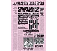 Bombo Biglietto Auguri Giornale Compleanno di Un milanista