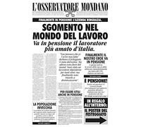 Bombo Biglietto auguri giornale pensionato