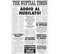 Bombo Biglietto auguri matrimonio giornale addio nubilato