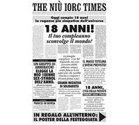 Bombo Biglietto compleanno auguri giornale 18 anni amica