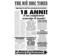 Bombo Biglietto compleanno auguri giornale 18 anni amico