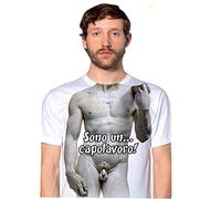 Bombo T-Shirt Maglietta Uomo Divertente David di Donatello - Colore Bianco - Taglia L