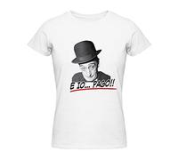 Bombo T-Shirt Totò e io Pago (Bianco, Medium Donna)