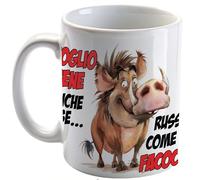 Bombo Tazza in ceramica con la frase “Ti voglio bene anche se… russii come un facocero”