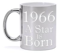 Bombo Tazza in Ceramica Metallizzata Argento per Compleanno 60 Anni A STAR IS BORN