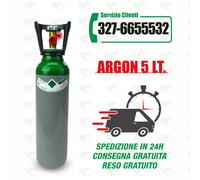 Bombola Argon da 5 Litri, nuova, completa di carica.