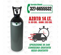 Bombola Azoto 14 Litri, altezza 69cm, nuova, completa di carica.