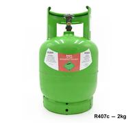 Bombola con rubinetto ricaricabile gas R407C - 2 Kg netti - refrigerante climati