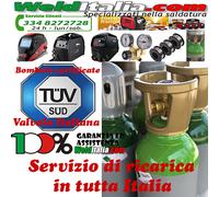 SERVIZIO DI RICARICA ITALIA BOMBOLA MISCELA ARGON CO2 DA 5-7-10-14-27-50 LITRI