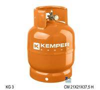 Kemper 1161 Bombola Vuota Kg 3, Attacco Italiano, Arancio