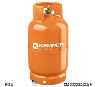 BOMBOLA GAS RICARICABILE 5KG VUOTA KEMPER CAMPEGGIO TRASPORTABILE