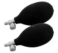 Bombola per Misuratore di Pressione Manuale 2 Pezzi in PVC Nero | Valvola di Sfiato, Presa Ergonomica Confortevole, per Casa e Ospedali, Accessorio Compatibile con Cuscini