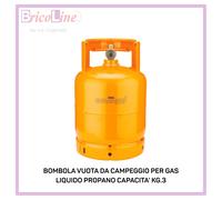 BOMBOLA VUOTA DA CAMPEGGIO PER GAS LIQUIDO PROPANO CAPACITA' KG.3