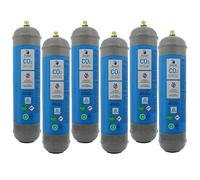 Bombole CO2 600g per Gasatore - Set Risparmio 6 Pezzi - E290 Alimentare M11x1 - Fino a 120L per Bombola - Compatibile Universale - Certificata TUV