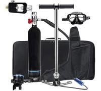 Bombole da immersione, Carro Armato Portatile, 20 Minuti capacità Mini Bombola di Ossigeno per Immersione Respiratore Subacqueo Bombola da Sub Polmoni Kit Snorkeling Attrezzatura da Sub,Nero,1L