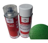 Bomboletta Spray Set 400ml Vernice Base Ral 6035 Perl-Verde Metallico + Auto