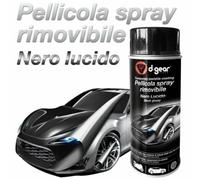 BOMBOLETTA SPRAY VERNICE NERO LUCIDO EFFETTO PELLICOLA RIMOVIBILE AUTO MOTO ECC.