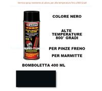 Bomboletta Vernice Spray Alte Temperature Nera Pinze Freno Marmitte 400 ml