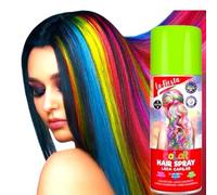 bombolette Spray da 125 ml di Colore Arancio temporaneo per Capelli, colora i Tuoi Capelli per Feste Party e Eventi sia per Bambini e Ragazzi lacca Colorata e Glitterata (Verde Chiaro)