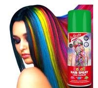 bombolette Spray da 125 ml di Colore Arancio temporaneo per Capelli, colora i Tuoi Capelli per Feste Party e Eventi sia per Bambini e Ragazzi lacca Colorata e Glitterata (Verde)