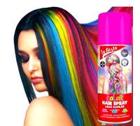 bombolette Spray da 125 ml di Colore Arancio temporaneo per Capelli, colora i Tuoi Capelli per Feste Party e Eventi sia per Bambini e Ragazzi lacca Colorata e Glitterata (Fucsia)