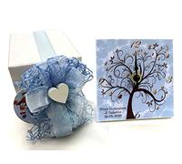 BOMBONIERA Battesimo CRESIMA Bimbo Orologio Albero della Vita Celeste