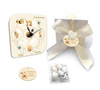Bomboniera Battesimo o Compleanno Bambino con Orologio Personalizzato Tema Ape - Un Dolce Ricordo con Nome e Data, Confezione Elegante con Confetti Inclusi