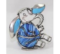 Bomboniera Bimbo Bambino Nascita Statuina Elefante Azzurro Argento 925 Vintage