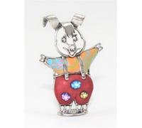 Bomboniera Bimbo Bambino Nascita Statuina Maialino Rosso in Argento 925 Vintage