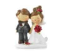 Bomboniera/Cake-Topper Matrimonio Coppia Sposini Spiritosi 11.4 cm in Resina