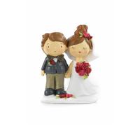 Bomboniera/Cake-Topper Matrimonio Coppia Sposini Spiritosi 8.5 Cm in Resina