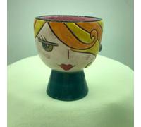 Bomboniera Comunione Matrimonio Portauovo Donna in Ceramica - Nonna Rosa