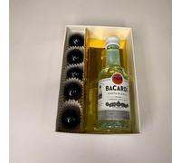 Bomboniera con mini liquore - A scelta aggiunta di confetti - Idea regalo per Matrimonio, Compleanno, Anniversario, Laurea, Pensione - Con possibilità di tag personalizzato (Bacardi)