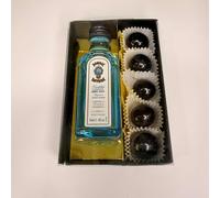 Bomboniera con mini liquore - A scelta aggiunta di confetti - Idea regalo per Matrimonio, Compleanno, Anniversario, Laurea, Pensione - Con possibilità di tag personalizzato (Gin Bombay)