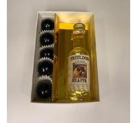Bomboniera con mini liquore - A scelta aggiunta di confetti - Set da 5 pz- Idea regalo per Matrimonio, Compleanno, Anniversario, Laurea, Pensione - Con possibilità di tag personalizzato