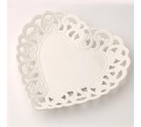 Bomboniera Matrimonio Piattino Porcellana Cuore Traforato 25 Cm Hervit