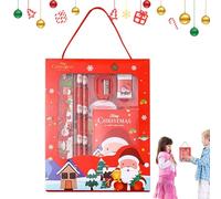 Bomboniera natalizia fissa, set di gomme da natalizie,Set di 6 set di cancelleria natalizia sicura | per la scuola di Natale in più colori, simpatici articoli di cancelleria per Natale