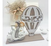 BOMBONIERA OROLOGIO MONGOLFIERA TEMA VIAGGIO BOMBONIERE
