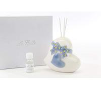 Bomboniera PROFUMATORE Cuore Porcellana LED Celeste C/Astuccio Bomboniere Ingrosso Digiglio