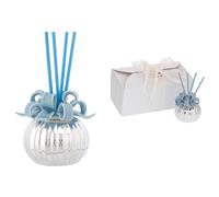 BOMBONIERA PROFUMATORE SFERA ARGENTATA FIOCCO PORCELLANA BAGUTTA MATRIMONIO