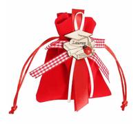 Bomboniera sacchetto in velluto porta confetti per laurea rosso 12 pz tocco