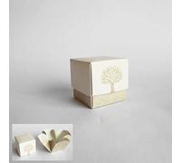 Bomboniera Scatola Bianca cubo Confetti Inserto Albero della Vita Set 20 pz Art 16786