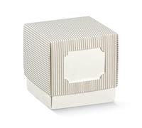 Bomboniera Scatola Fleur Millerighe Tortora 70X70X70mm 10PZ