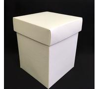 BOMBONIERA SET 10 PEZZI SCATOLA 9X9X15 PANNA FONDO Più COPERCHIO ASTUCCIO